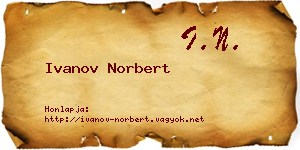 Ivanov Norbert névjegykártya