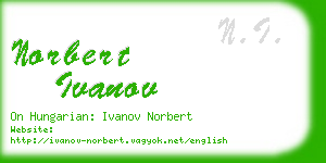 norbert ivanov business card